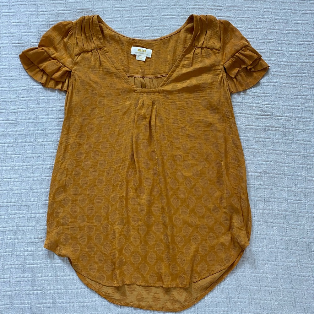 Maeve yellow ruffle top.